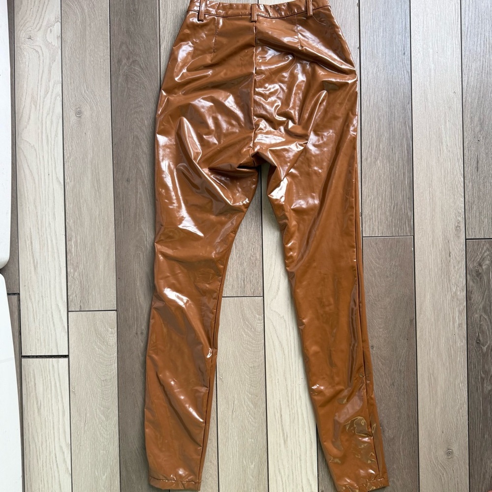Beyonce Adidas x Ivy Park Icy Park Wild Brown Latex Pants Size XS - Picture 7 of 7
